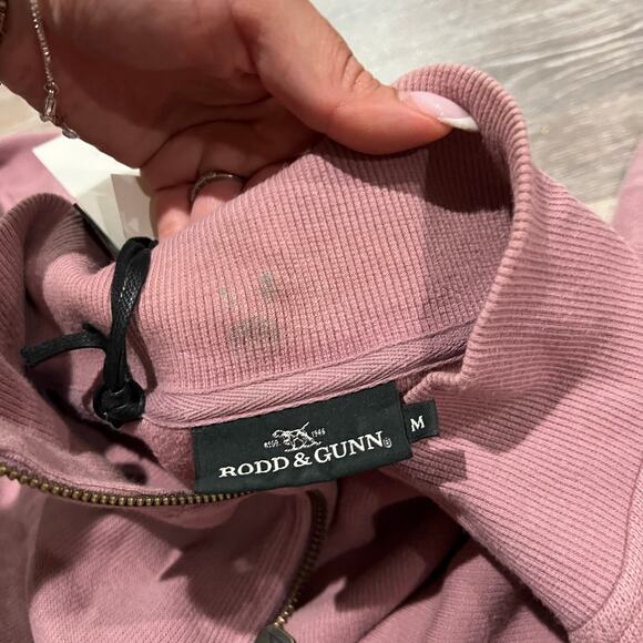Rodd & Gunn Pink Men's Alton Ave Quarter-Zip Sweatshirt Size Medium - Picture 6 of 8
